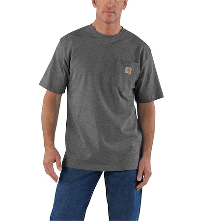 Carhartt Short Sleeve Pocket T-Shirt, 0.675 lb Carbon Heather, XL K87-CRHXLREG